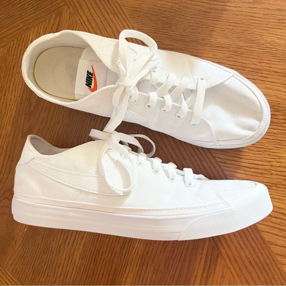 NIKE | Women’s Court Legacy White Canvas Sneaker 100 White/Summit White Size 10 - Picture 1 of 12